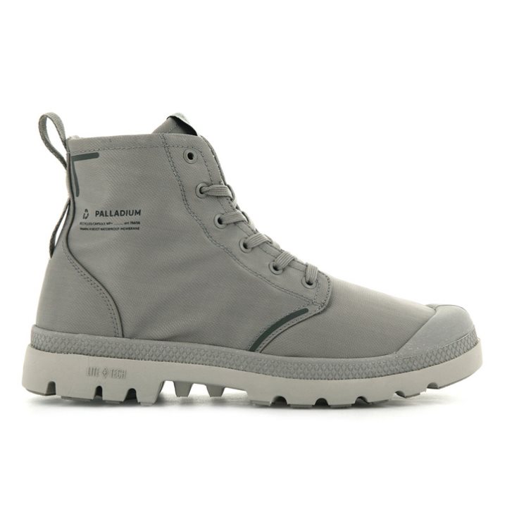 Palladium Pampa Lite+ Recycle WP+ Men\'s Boots Grey | UK T462-TNE